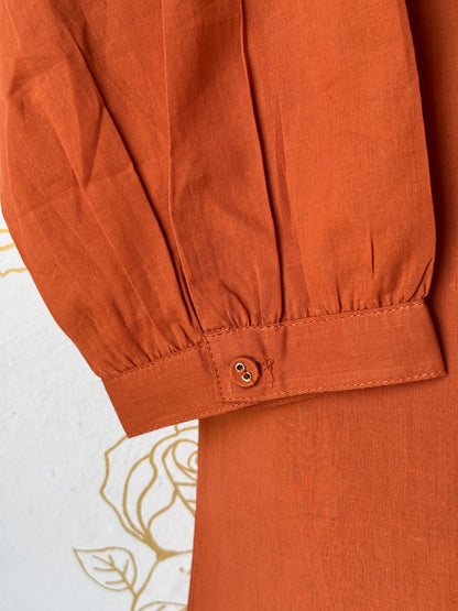 Terracotta Embroidered Tunic Top