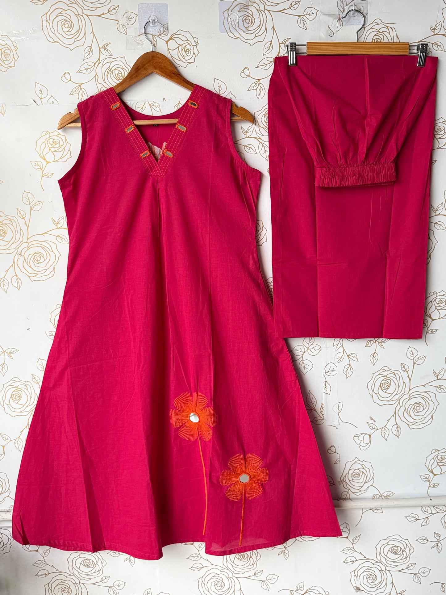 Fuchsia Mirror Detail Co-ord Set