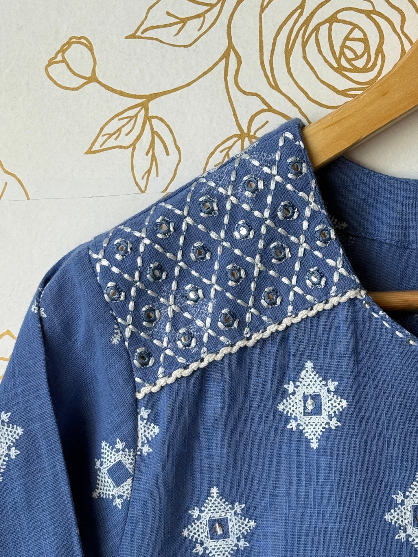 Blue Embellished Top