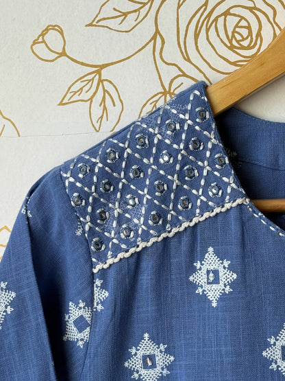 Blue Embellished Top