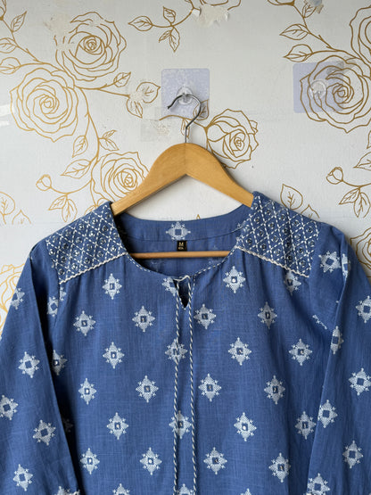 Blue Embellished Top
