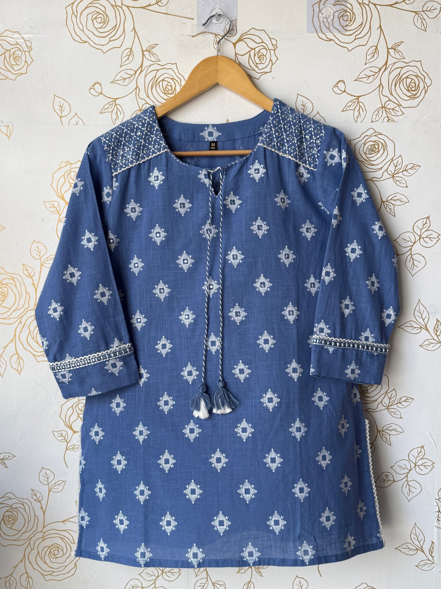 Blue Embellished Top