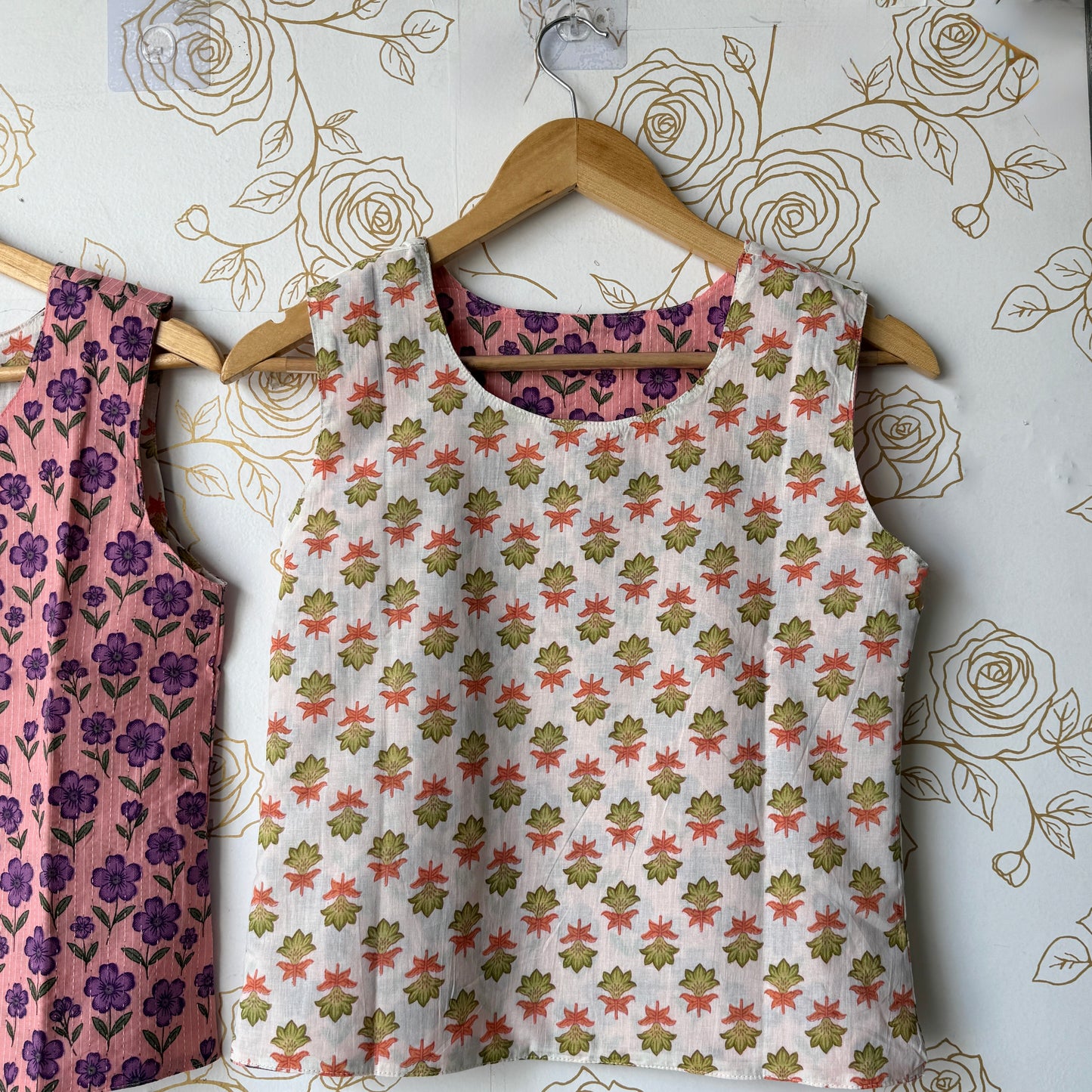 Reversible Pink and White Top