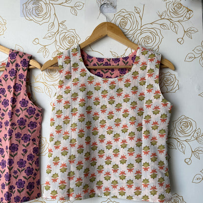 Reversible Pink and White Top
