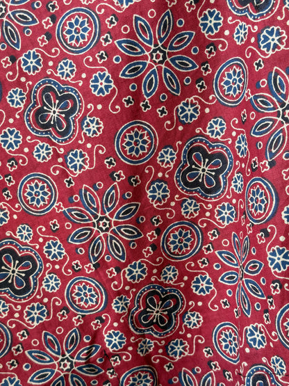 Maroon Block-Print Tunic Kaftan