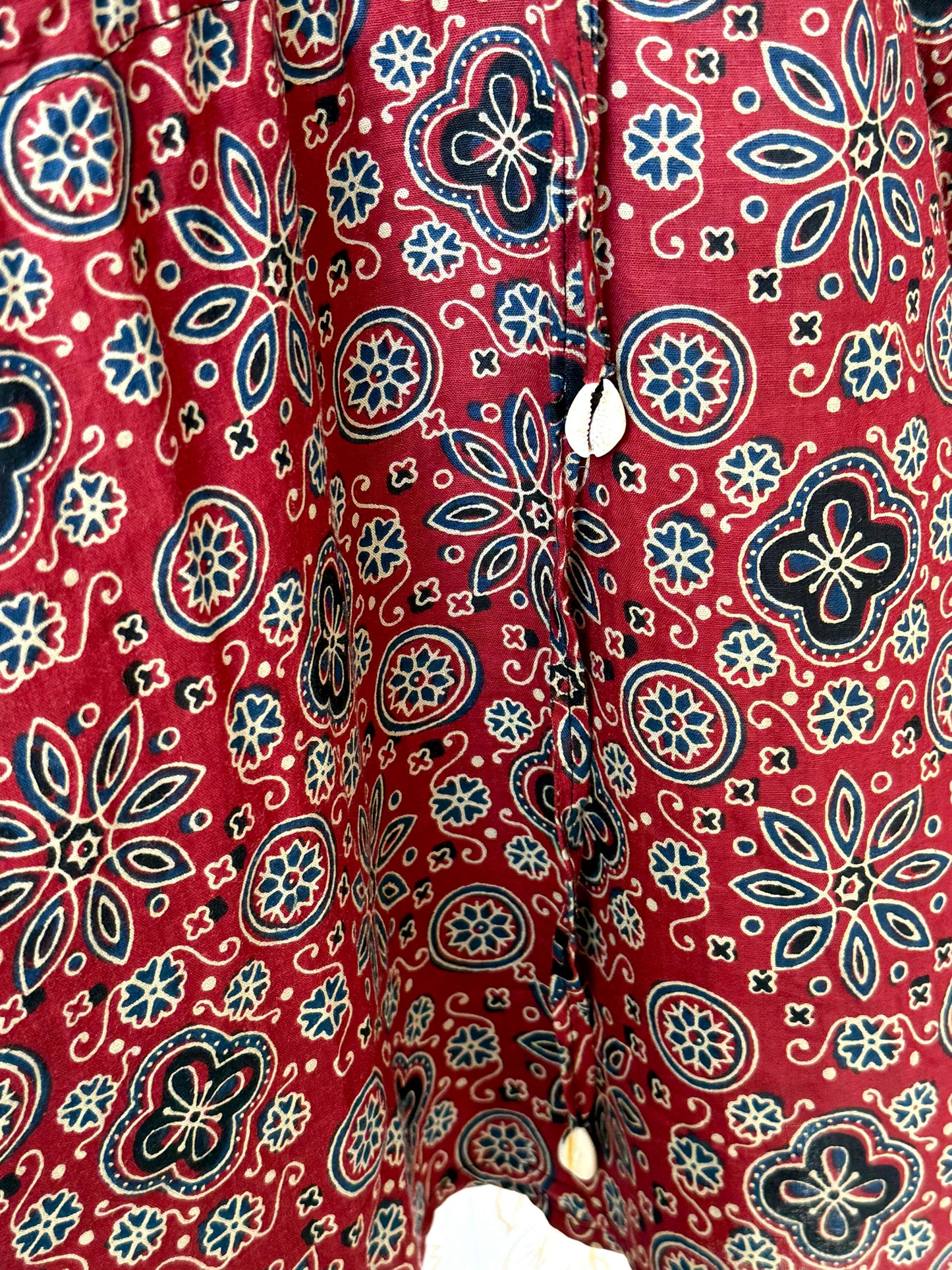 Maroon Block-Print Tunic Kaftan