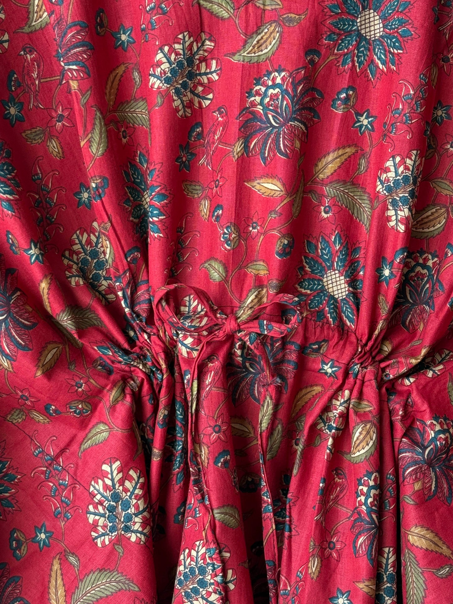 Rust Vine-Floral Tunic Kaftan