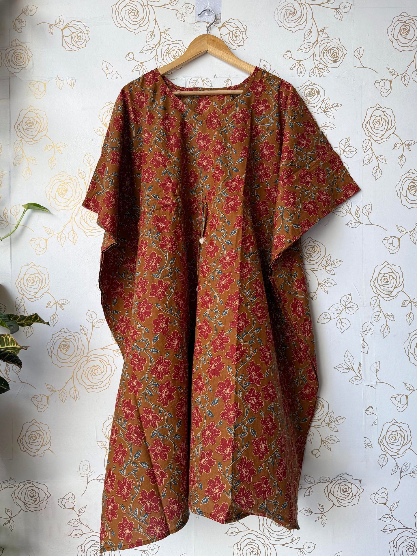 Brown Floral Maxi Kaftan