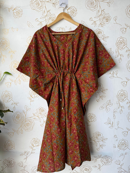 Brown Floral Maxi Kaftan