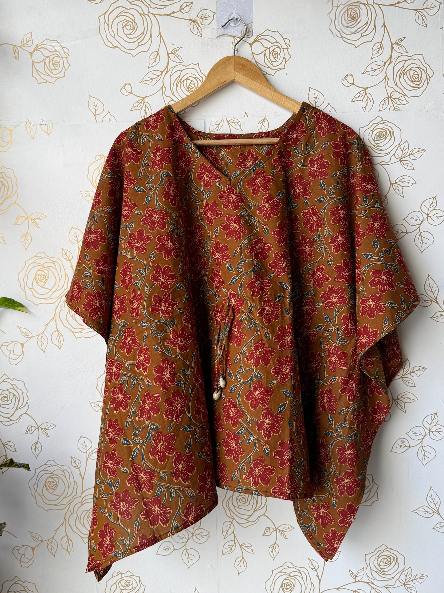 Brown Floral Tunic Kaftan