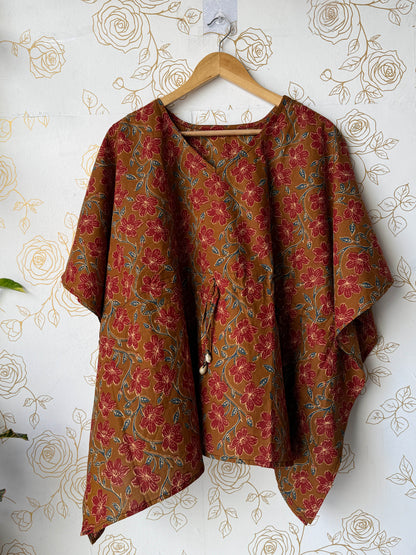 Brown Floral Tunic Kaftan