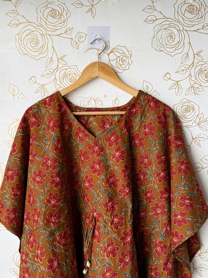 Brown Floral Tunic Kaftan