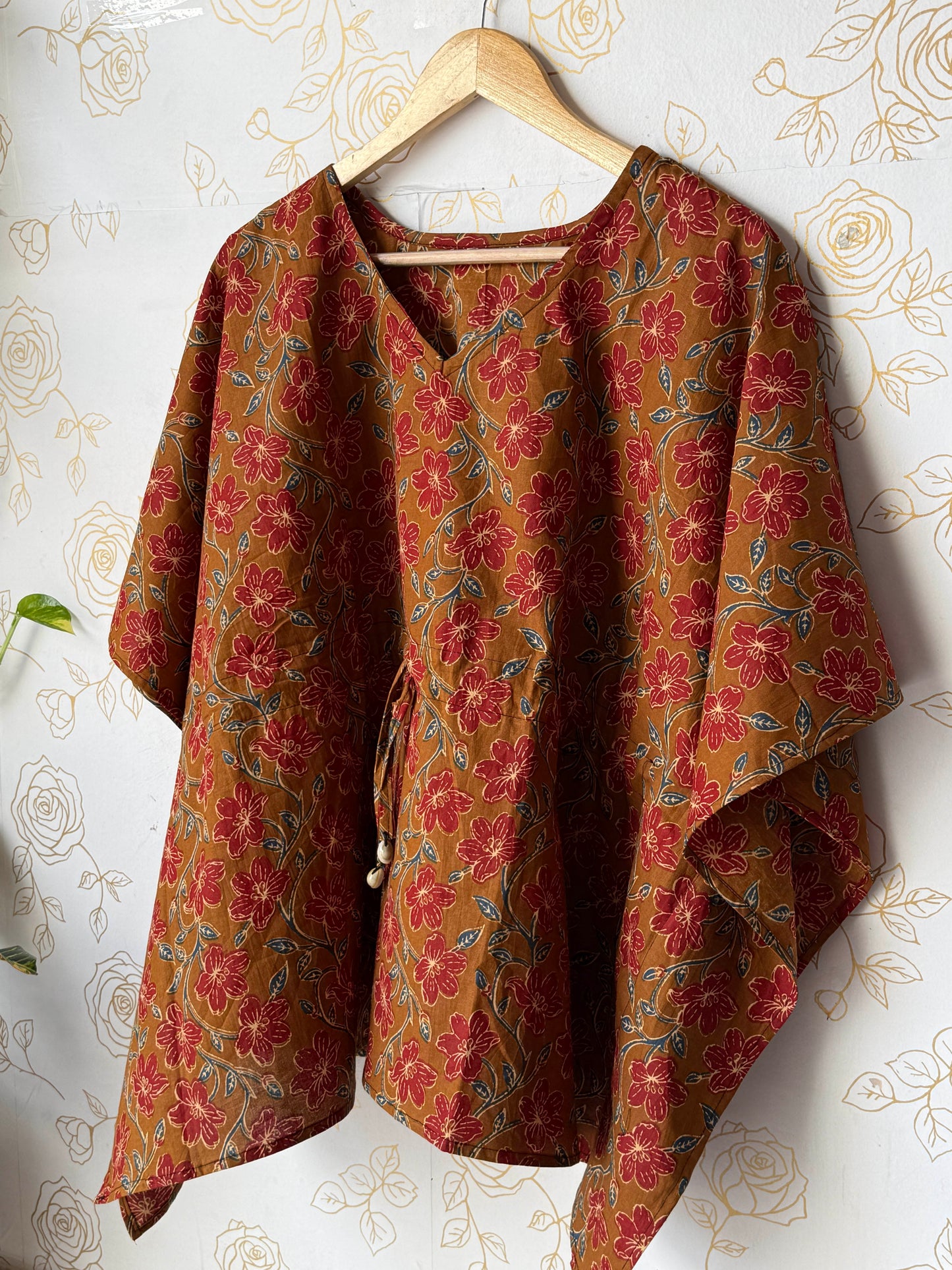 Brown Floral Tunic Kaftan