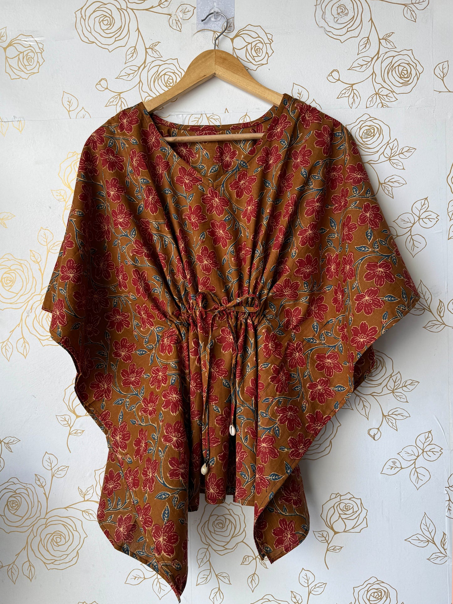 Brown Floral Tunic Kaftan