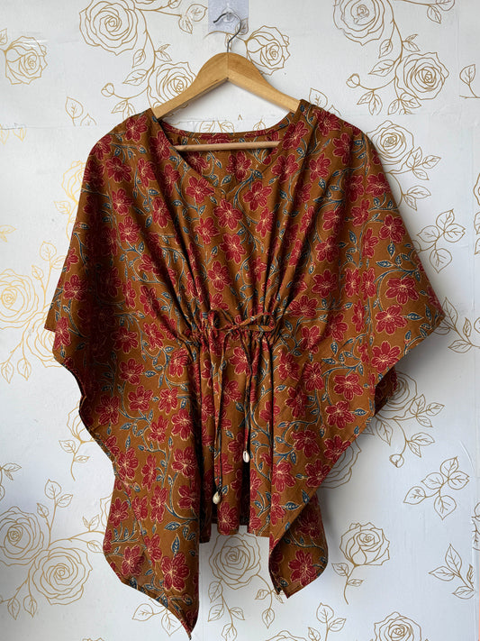 Brown Floral Tunic Kaftan