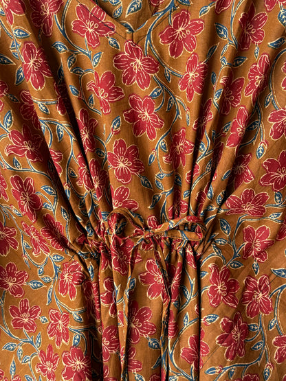 Brown Floral Tunic Kaftan