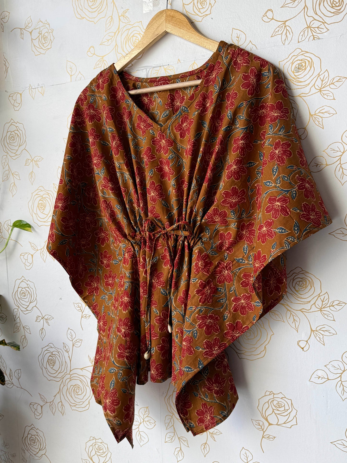 Brown Floral Tunic Kaftan