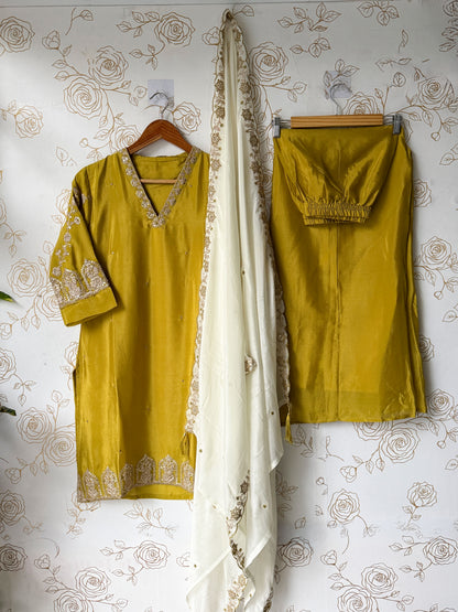 Aaria Antique Gold 3-Piece Co-ord Set