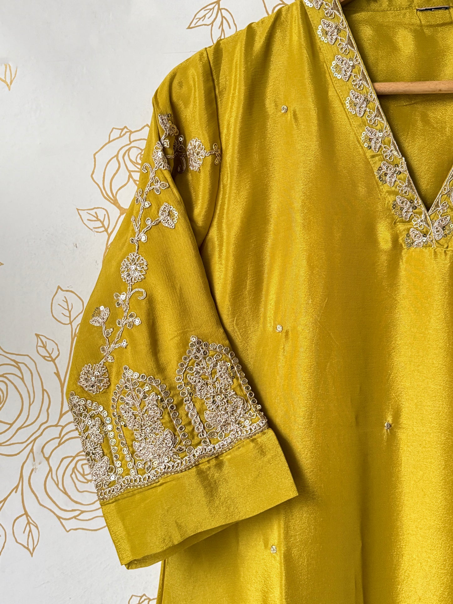 Aaria Antique Gold 3-Piece Co-ord Set