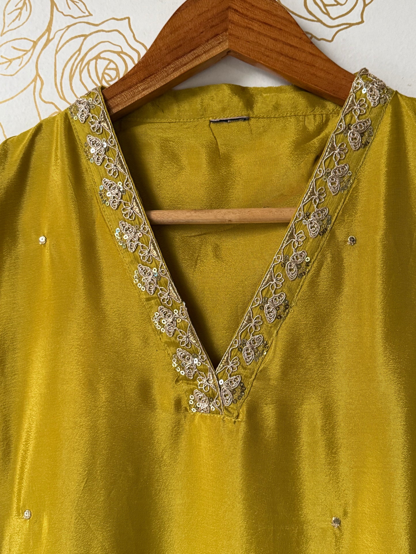 Aaria Antique Gold 3-Piece Co-ord Set