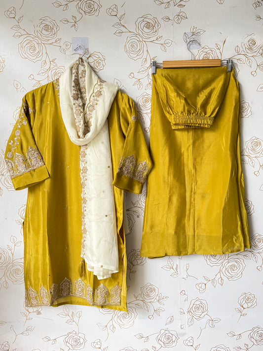 Aaria Antique Gold 3-Piece Co-ord Set