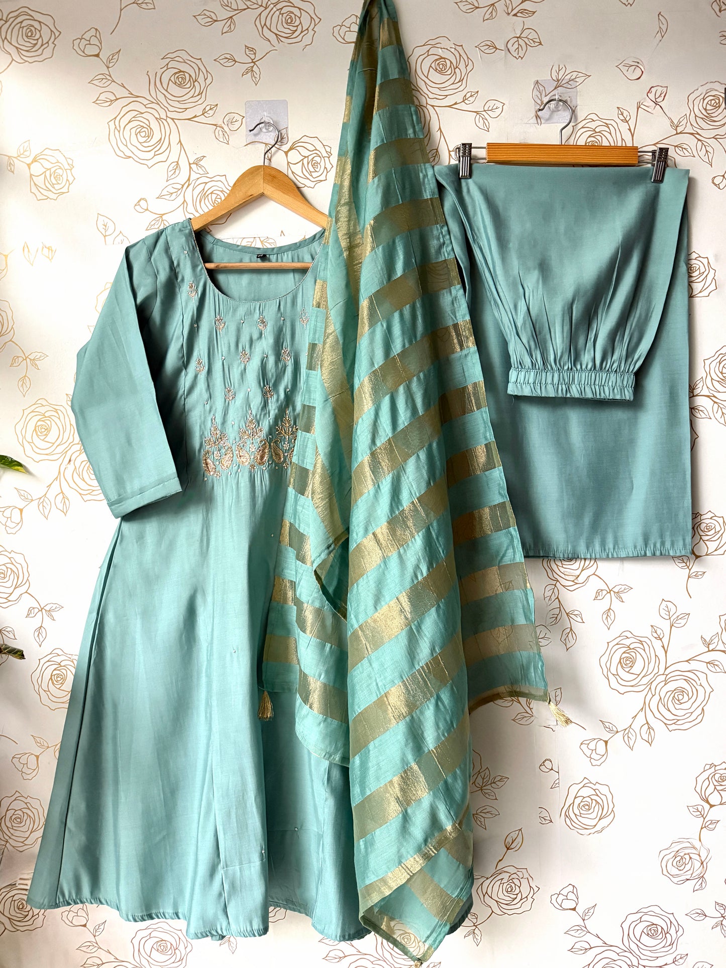 Kiara Sage Silk 3-Piece Co-ord Set