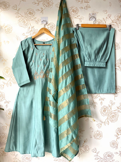 Kiara Sage Silk 3-Piece Co-ord Set