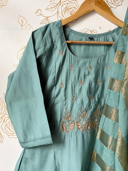 Kiara Sage Silk 3-Piece Co-ord Set