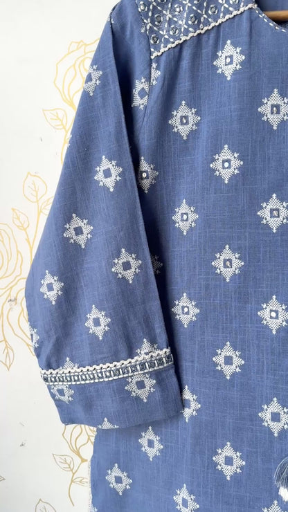 Blue Embellished Top