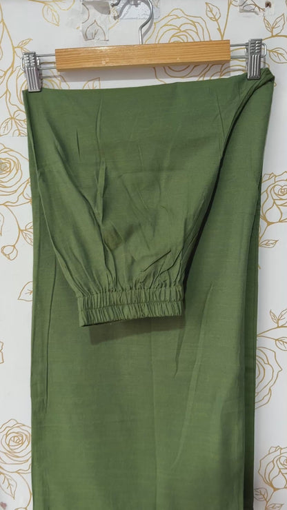 Olive Handloom Silk Co-ord Set