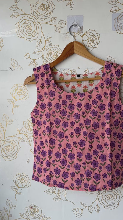 Reversible Pink and White Top